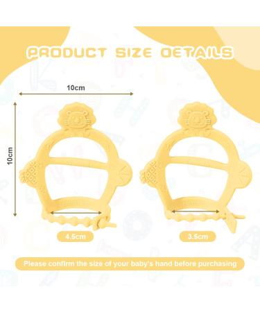 Vicloon Baby Teething Ring - 2PC Silicone BPA-Free Soft Lion Bite Toys for 3+ Months - Dental Aid & Massager - Yellow - Buy Online on GoSupps.com