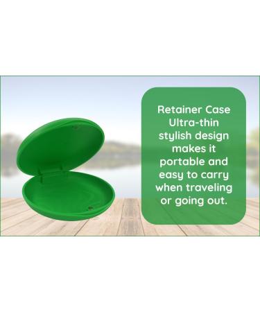 SmileSupplies Slim Aligner Case & Retainer Box - Green Dental Orthodontic Case with Cotton Bag (Pack of 2) - Perfect for Travel & Hygiene - Buy Online on GoSupps.com