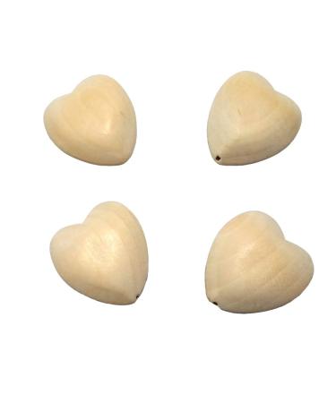 10pcs Natural 40mm Unfinished Wood Hearts Beads - Eco-Friendly DIY Craft Accessories - Buy Online on GoSupps.com