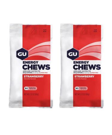 GU Energy Chews Double Serving Packs. Energy Gummies with Electrolytes for Running Cycling Triathlon & Other Sports - Pack of 2 (Strawberry) - Buy Online on GoSupps.com