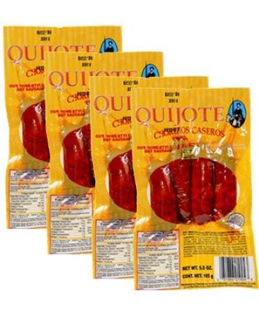 Chorizos Quijote. 4 chorizos per pack. 5.5 oz 4 packs Total 16 chorizos - Buy Online on GoSupps.com