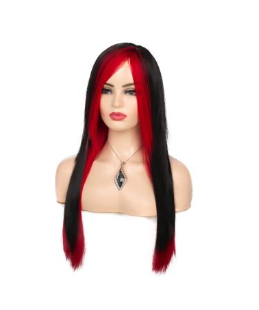 Baruisi Long Red Black Wig - Heat Resistant Synthetic Hair Wigs for Women - Buy Online on GoSupps.com