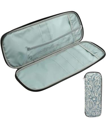 Katech Knitting Needles Case - Portable Travel Crochet Hooks Storage Bag with Transparent Pocket - Blue - Buy Online on GoSupps.com