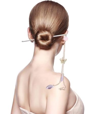 URFEDA Long Tassel Hair Stick Chinese Flower Hair Sticks Shiny Rhinestone Vintage Hair Sticks Metal Fashion Chinese Hair Stick Hair Accessories for Decorative Hair Solid Hairstyle for Women Girls - Buy Online on GoSupps.com