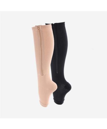 Angoter Compression Socks for Men & Women - Knee-Length Zippered Support for Edema & Varices - Relief for Swollen Legs - Buy Online on GoSupps.com