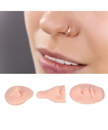 Silicone Nose Mouth Model Set | 3D Soft Practice Nose for Suture Teaching | Reusable Display Mold for Earrings | Light Skin Color - Buy Online on GoSupps.com