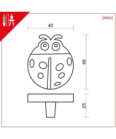 Mav Ladybug Furniture Knob | 4x Kids Room Drawer & Door Handles - Cute & Durable - Buy Online on GoSupps.com