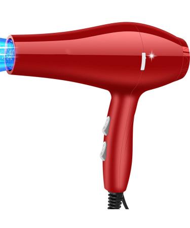 High-Power Blue Light Negative Ion Hair Dryer Household Silent Constant Temperature Hot and Cold Hair Dryer Red