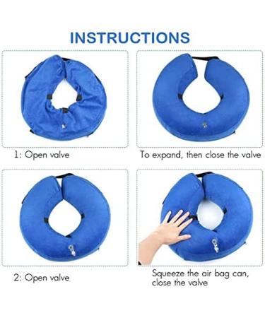 QIYADIN Soft Dog Recovery Collar | Adjustable Inflatable Pet Cone for Cats & Dogs | Prevent Biting & Scratching - Medium - Buy Online on GoSupps.com