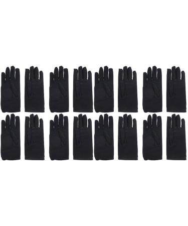 FRCOLOR 8 Pairs Sleeping Gloves Dry Hands White Cotton Gloves for Black Lotion Gloves Etiquette Gloves Black Jewelry Gloves Warm Gloves Industrial Gloves Spa Thin Section Work 22X8.5cm Black