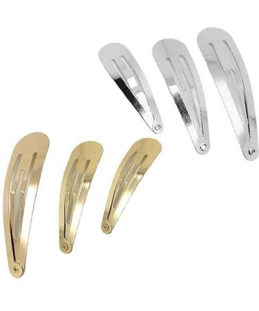TOSSPER 6 Pieces Water Drop Shape Hair Clips Oval Snap Hairpins Women Metal Slip Hair Barrettes DIY Hair Accessories