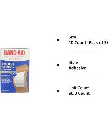 BAND-AID Tough-Strips Bandages Extra Large 10 ea - Pack of 3 (30 Count) - Best Protection for Wounds - Buy Online on GoSupps.com