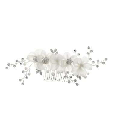 Beatifufu Flower Side Hair Comb Accessories for Girls Flower Hair Accessories Wedding Hair Comb Hair Jewels for Women Bridal Headpiece Rhinestone Hair Comb Bride Rhinestones The Flowers