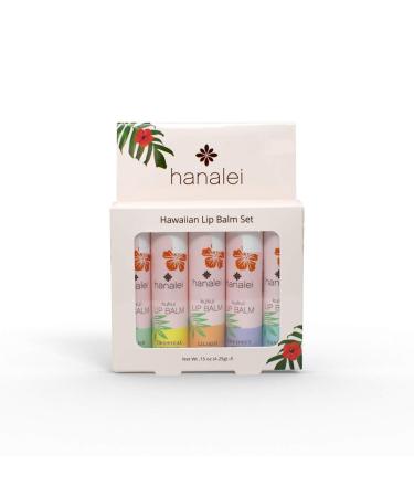 Hanalei Lip Balm and Moisturizer: Natural Kukui Oil and Beeswax Lip Balm to Replenish and Repair Dry, Chapped Lips - Available in 5 Tropical Scents (Variety Pack 5 Tubes) Variety Pack (5 Tubes)