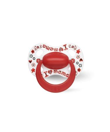 bibi natural silicone pacifier "I love Mama" 0-6 months with ring