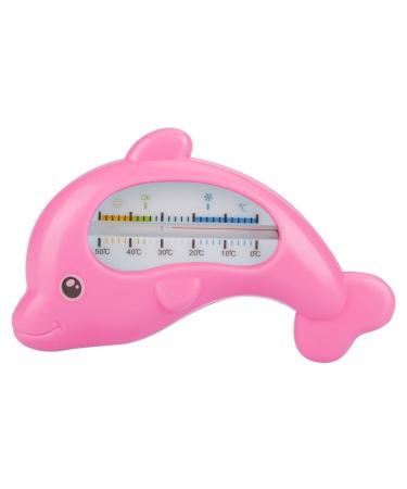 Cute Dolphin Bath Thermometer for Baby - Water Safety Measurement & Indoor Temperature (Rose Red Dolphin - Buy Online on GoSupps.com