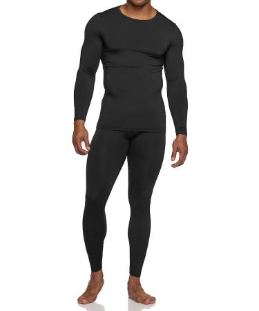 TSLA Men's Microfiber Soft Fleece Lined Thermal Underwear Set - Black X-Large - Buy Online on GoSupps.com