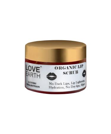 Organic Lip Scrub for Dark Lips & Chapped Lips for All Lip Scrub with Cocoa Butter & argan Oil for gentle exfoliation hydrated smooth & soft lips Vegan 30gm