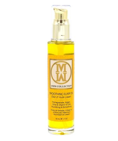 OMM Collection Elixir Oil Hair Smoothing Styling Heat Protection Frizz Control With Pomegranate Argan Olive Oil. Protects Dry Damaged Hair