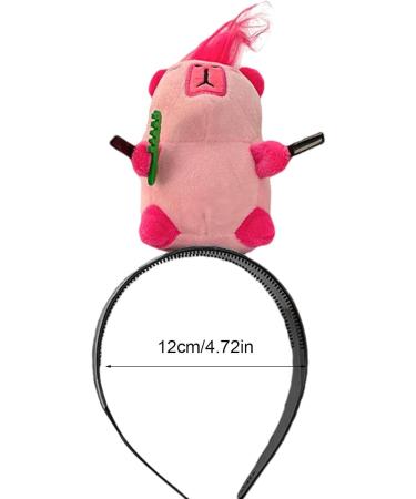 Animal Headbands for Girls Plush Capybara Spa Hairband - Cute Plush Hair Hoop Wide Headband Women Spa Makeup Headband for Washing Face Pink - Buy Online on GoSupps.com