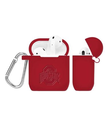 AFFINITY BANDS Ohio State Buckeyes Engraved Silicone Case Cover Compatible with Apple AirPods Gen 1 & 2 (Crimson)