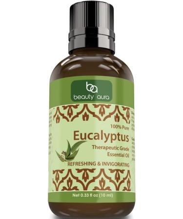 Beauty Aura Therapeutic Grade Essential Oil Set | Our 6 Best Six Scents | Lavender Eucalyptus Lemon Peppermint Sweet Orange & Tea Tree | 6 x 0.33 Fl.oz. (10 ml) | 100% Pure & Undiluted - Buy Online on GoSupps.com