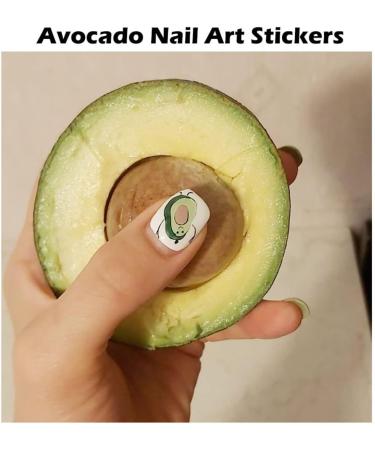 DIY Decoration Green Color Anime Cartoon Avocado 3D Design Nail Stickers Sliders Decals(007) - Buy Online on GoSupps.com