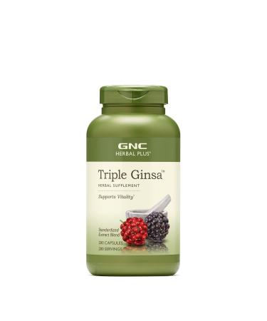 GNC Herbal Plus Triple Ginsa Supplement Supports Vitality 200 Servings 200 Count (Pack of 1)
