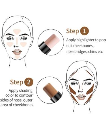 Reddhoon 2 in 1 Contour Stick Double-end Highlighter & Bronzer Stick Face Luminizers & Shade Cream Contour Long-lasting Waterproof 3D Face Professional Makeup Cream Highlight Contour Stick Cruelty Free (02) - Buy Online on GoSupps.com