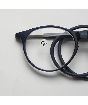 Lanomi Round Oval Reading Glasses for Men & Women - Magnetic Closure Light Reading Aid with Elastic Silicone Straps Blue 1.5x - International Shipping Available - Buy Online on GoSupps.com