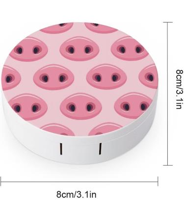 Cute Pig Nose Round Case For Contact Lens Kit Storage Box with Mirror Printed - Buy Online on GoSupps.com