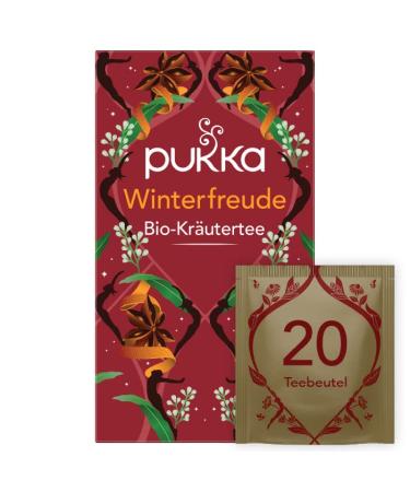 Pukka Organic Tea Winter Joy - Limited Edition | Ginger Cinnamon Cloves & Orange | Pack of 4 (80 Bags) - Perfect for Contemplative Moments | International Shipping Available - Buy Online on GoSupps.com