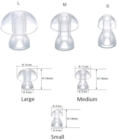 (6pcs/lot) Silicone Ear Tips for BTE ITE Hearing Aids - Small 8mm - Pack of 6 - Buy Online on GoSupps.com