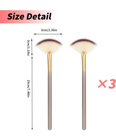 Amaxiu Fan Brushes for Facials Ultra Slim Soft Facial Fan Applicator Brushes Professional Blending Makeup Brush with Comfortable Wood Handle for Mask Mud Cream Makeup Esthetician(3 Pcs Wooden) - Buy Online on GoSupps.com