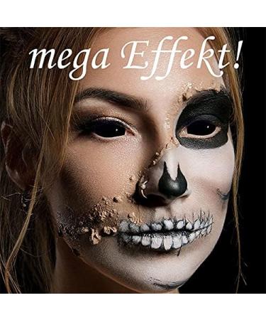 Leo Eyes Black Sclera Contacts - 1 Pair D-22mm for Halloween Cosplay & LARP - Zombie & Vampire Effects - Buy Online on GoSupps.com