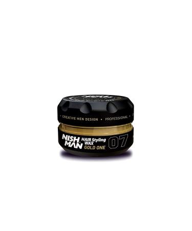 Nish Man Hair Styling Gel Hair Wax for Men 07 Gold One 150 ml | Shine Look | Edge Control | Ultra High Strong Hold | Hair Clay Aqua Wax | Wax Stick Hair | Men's Hair Gel (07 Gold One)
