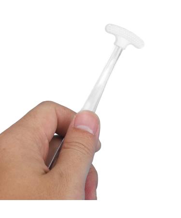 Silicone Portable Tongue Brush Cleaner - Ergonomic Oral Care Tool for Fresh Breath | White Transparent Design - Buy Online on GoSupps.com