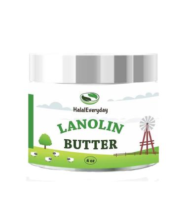 Lanolin (Anhydrous) - Ultra Refined Butter - Use for Lotion Cream Lip Balm Oil Stick or Body Butter 4oz - Natural Nipple cream - lip balm By HalalEveryday