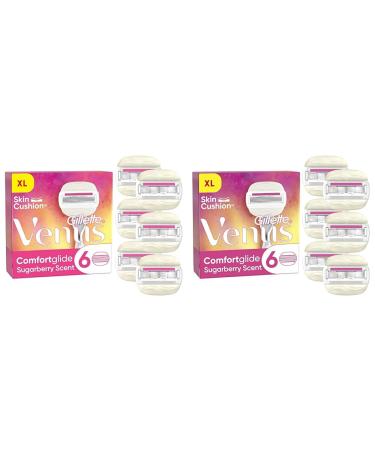 Gillette Venus Comfortglide Festival Razor blades women 6 replacement blades for women's razors with 5-fold blade which ensure thorough shave and completely smooth skin (pack with 2) 6 pieces (2 pack)