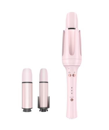 Curling Wand Rotating Hair Curler-BESTOPE MIX Hair Curler with Adjustable Temperature and Quick Heat Up 2 Barrels 32/38mm for Short and Long Hair Silver