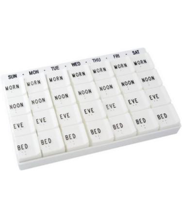 Buy Medichest 7-Day Pill Organizer with 4 Compartments - 6 7/8 x 4 1/2 x 7/8 - International Shipping Available - Buy Online on GoSupps.com