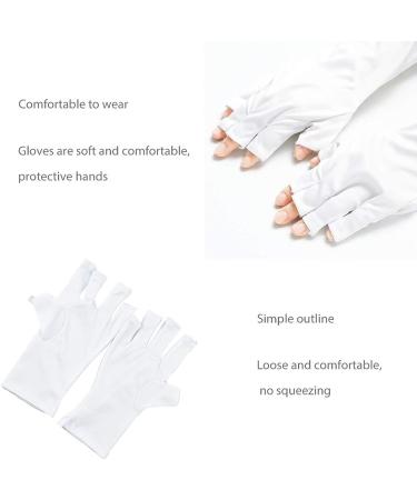 4 Pairs UV Manicure Gloves for Nail Lamp - Anti-UV Ray Fingerless Gloves for Women (White, Black, Purple, Pink) - Buy Online on GoSupps.com