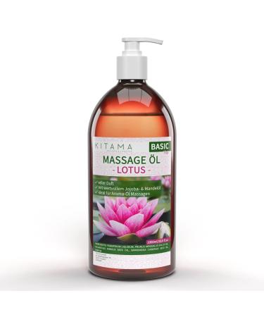 KitaMa massage oil aroma lotus - body oil for massages - care oil - aroma oil - nourishing relaxation oil - Thai - 1000ml (1 -liter) Lotus 1 l (1 Pack)