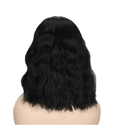 Short Curly Black Brown Wig 14/16 inch | Heat-Resistant Synthetic Hair | Perfect for Cosplay & Parties | Stylish Women's Wig Cap - Buy Online on GoSupps.com