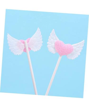 ibasenice 20pcs Bridal Shower Heart Fruit Picks Baby Shower Holiday Cupcake Picks Valentines Cupcake Topper Capacillos Para Cupcake Glitter Cake Decorations Paper Cup Bride Wedding White - Buy Online on GoSupps.com