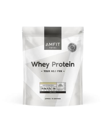 Amazon Brand - Amfit Nutrition Whey Protein Powder Stracciatella Flavour 75 Servings 2.27 kg (Pack of 1)