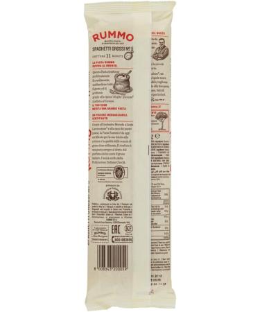  Italian Gourmet E.R. Rummo Spaghetti Grossi No. 5 Pack of 8 durum wheat semolina pasta 500g + Italian Gourmet Polpa di Pomodoro 400g - Buy Online on GoSupps.com