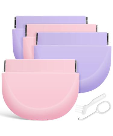 JECOMPRIS 4-part Retainer case made of silicone slim aligner etui with ventilation holes Cute case for retainer prosthesis storage easy to open when traveling