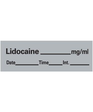 PDC AN-11 Anesthesia Removable Tape with Date Time & Initial Lidocaine Mg/Ml 1/2 Width 500 Length 333 Imprints Gray