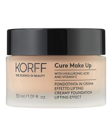 Korff Lifting Effect Cream Foundation Medium to High Coverage with Hyaluronic Acid and Vitamin E Melting and Creamy Texture Satin Finish 02 30ml